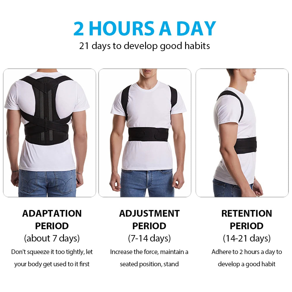 Adjustable Back Brace Posture Corrector Belt for Lumbar Support