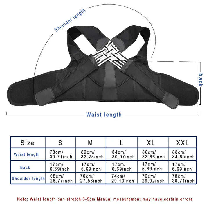 Adjustable Back Brace Posture Corrector - Upper & Lower Support