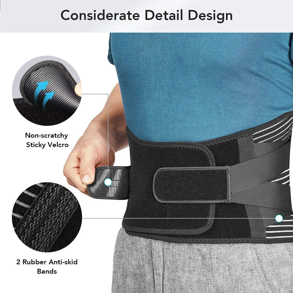 Lower Back Brace with 6 Stays - Pain Relief Support